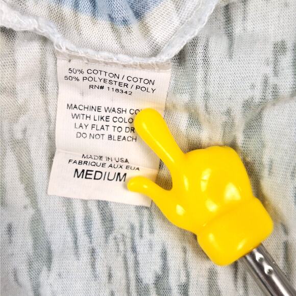 Cache Top Medium Vintage Y2K‎ Tee Floral Sheer Studded Cross Chains Tie Dye USA - Picture 3 of 6